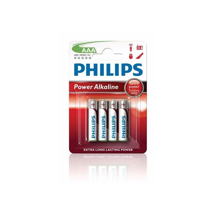 48 piles LR03 AAA (12 blisters) Philips Powerlife Alcalines R03 AAA 