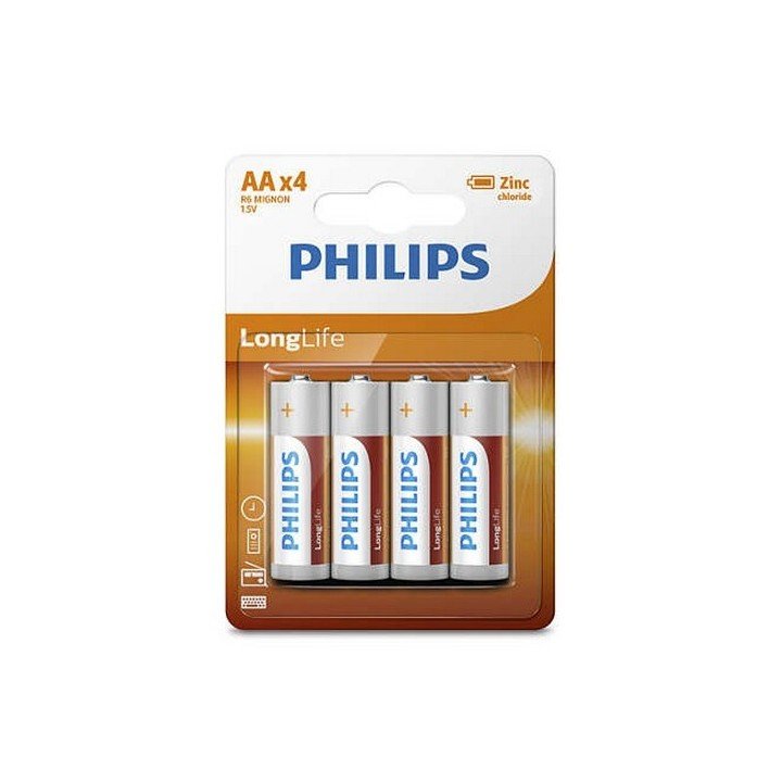 48 piles Philips Longlife R06 AA (LR06) mignon baton