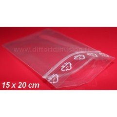 1000 sachets plastiques Zip 15 x 22 mm (sans trou de suspension)