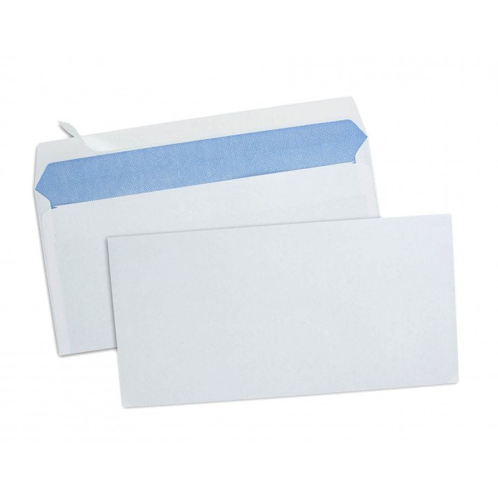 1000 Enveloppes Format DL 110 x 220 sans fenêtre auto adhésives