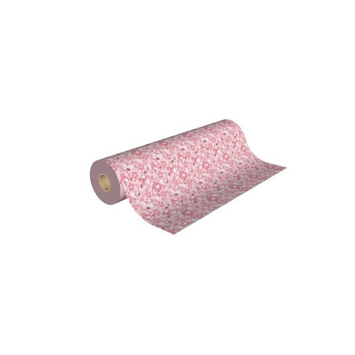 rouleau 50m papier cadeau féés fleurs rose H3975