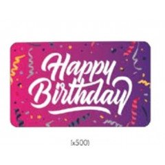 Rouleau 500 étiquettes rectangulaires HAPPY BIRTHDAY  - 2