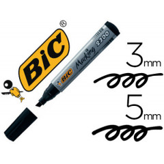 Marqueur BIC noir marking 2300 pointe biseautée 3/5mm