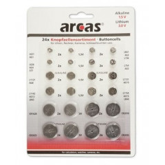 DÉSTOCKAGE Blister 24 piles boutons alcalines  ARCAS