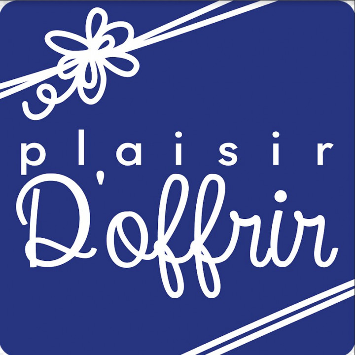 Plaisir d'offrir gommette adhésive couleur bleu