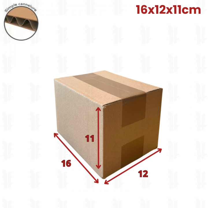 caisse carton simple cannelure 16 x 12x 11 cm ( fefco 201)