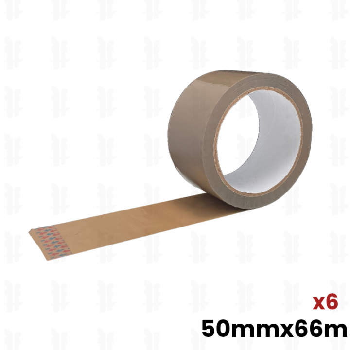 6x rouleaux adhésifs Havane  50mm x 66m DIFFORT DIFFUSION - 1