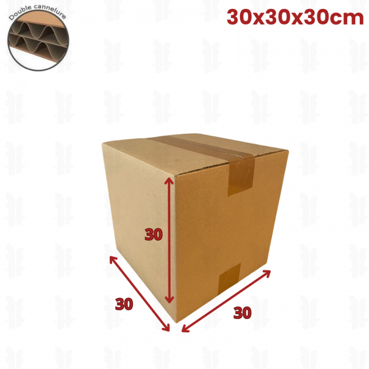 10 cartons double cannelure 30x30x30cm caisses américaines