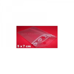 1000 sachets plastiques Zip 50x70 mm avec trou de suspension